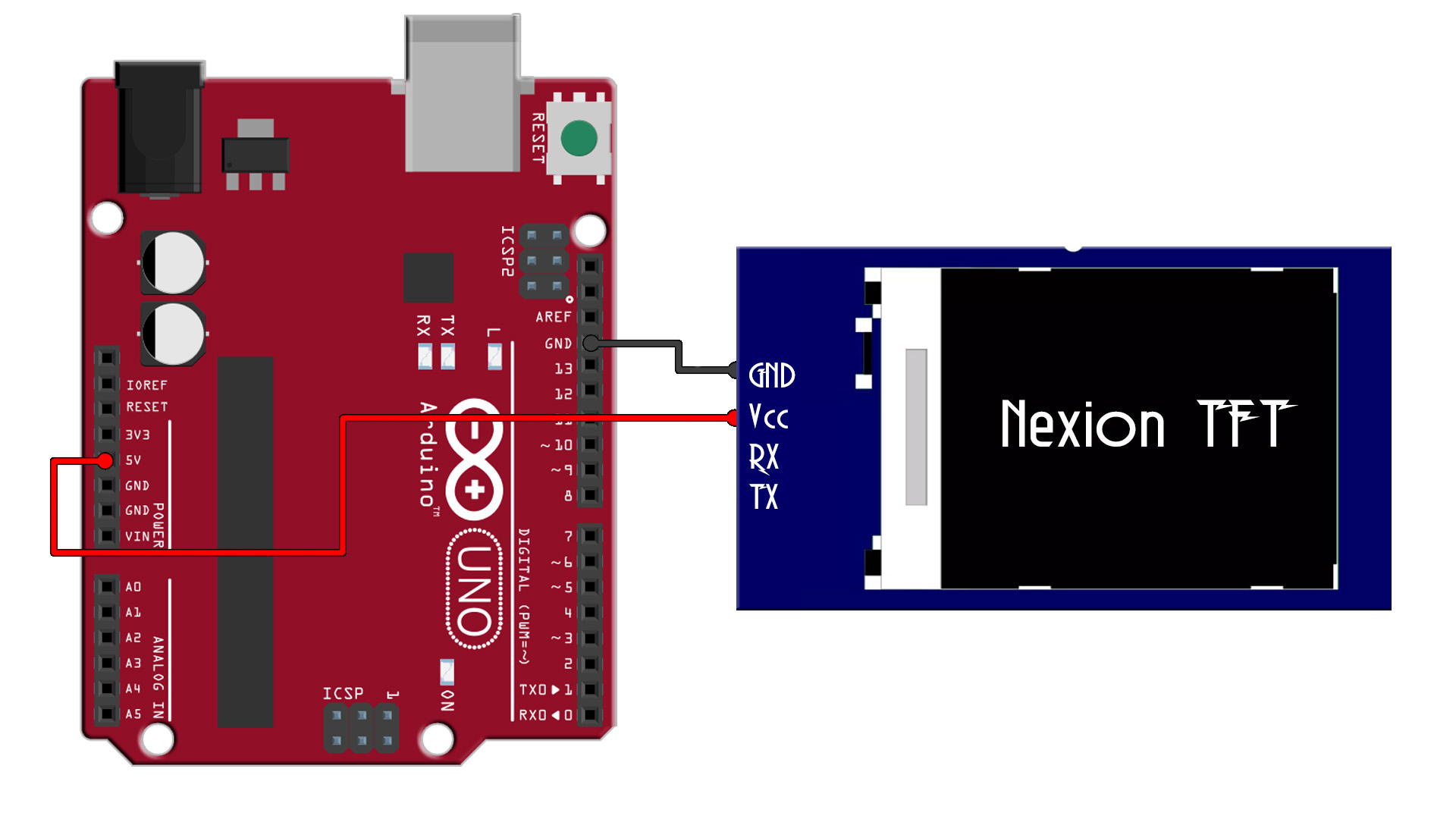 scheamtic Arduino NEXTION display potentiometer