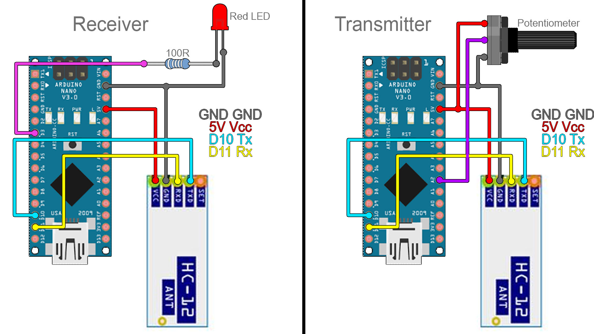 Arduino schematic HC12 connection