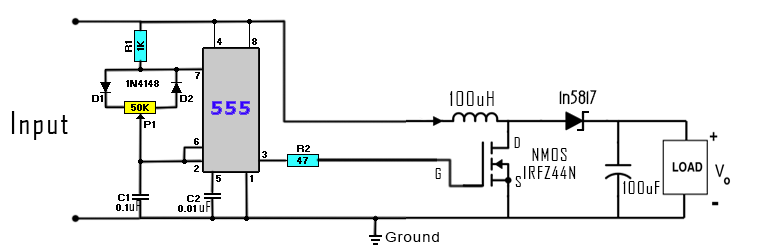 DC to DC boost converter circuit homemade