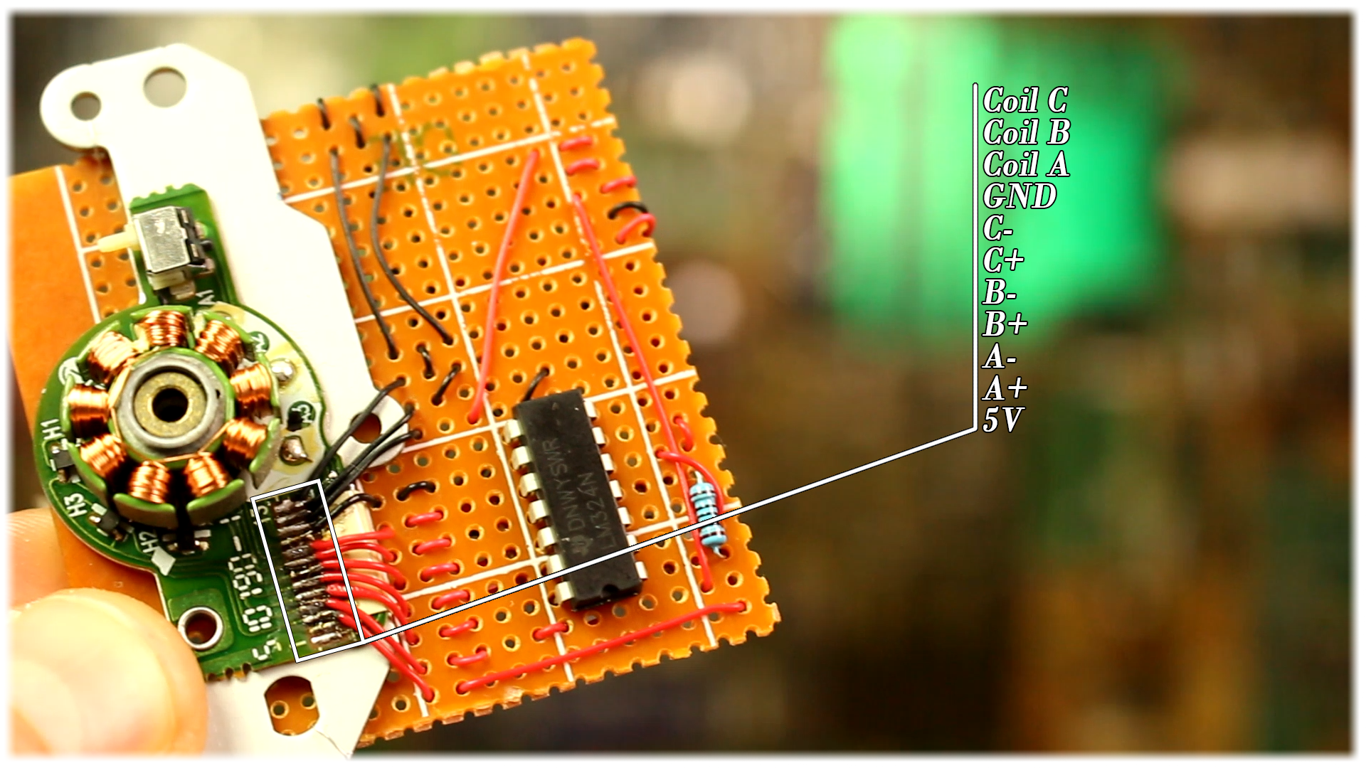 CD writer brushless motor pins circuit