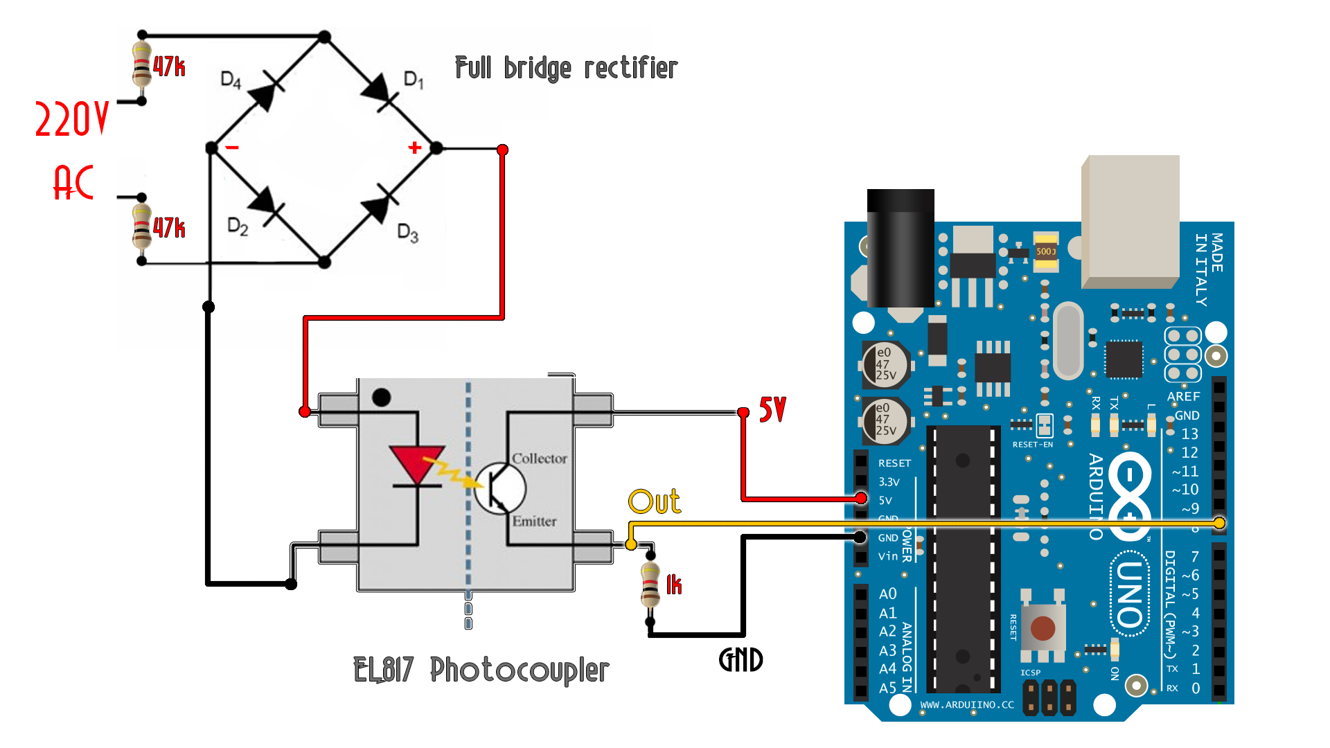tutorial full bridhe rectifier photocoupler