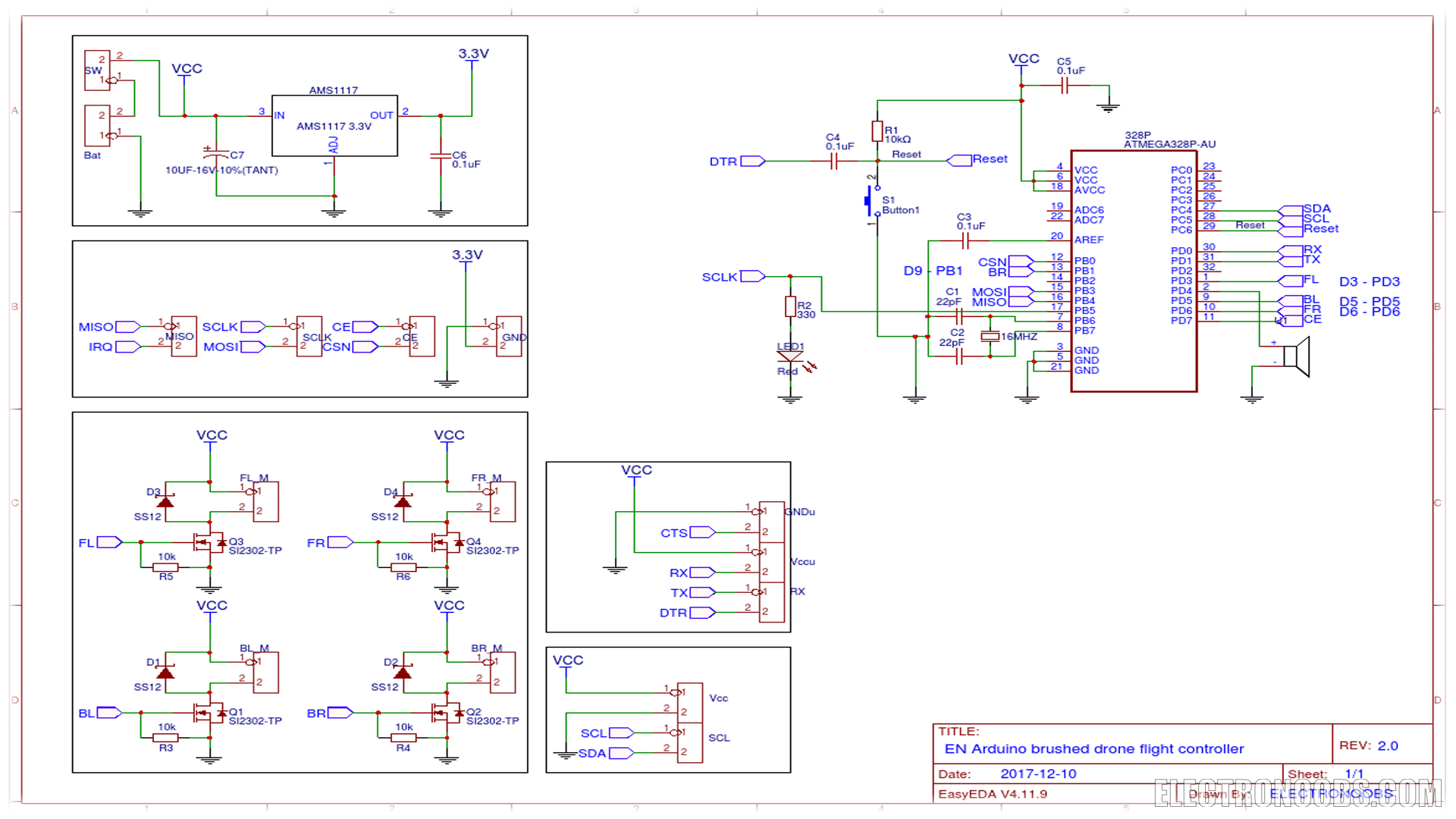 Brushed Drone PCB Schematic