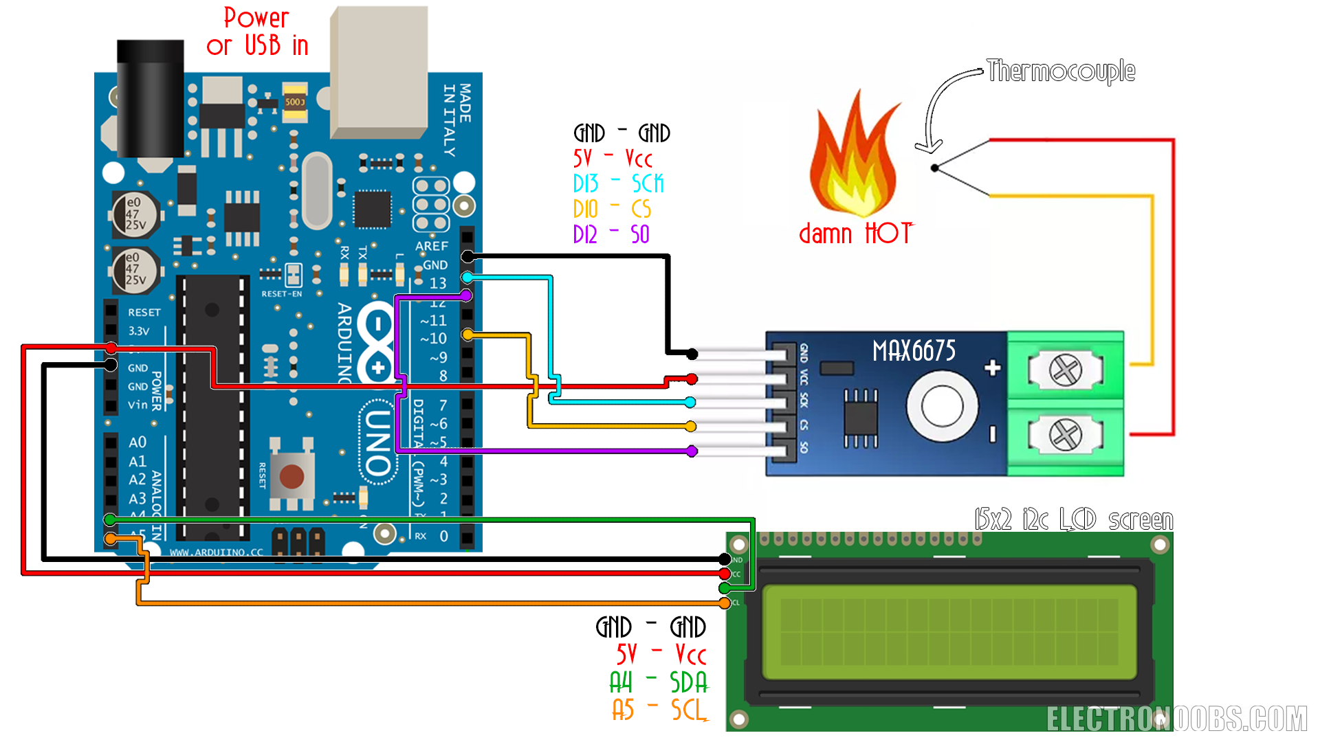 Thermocouple Arduino Read Schematic