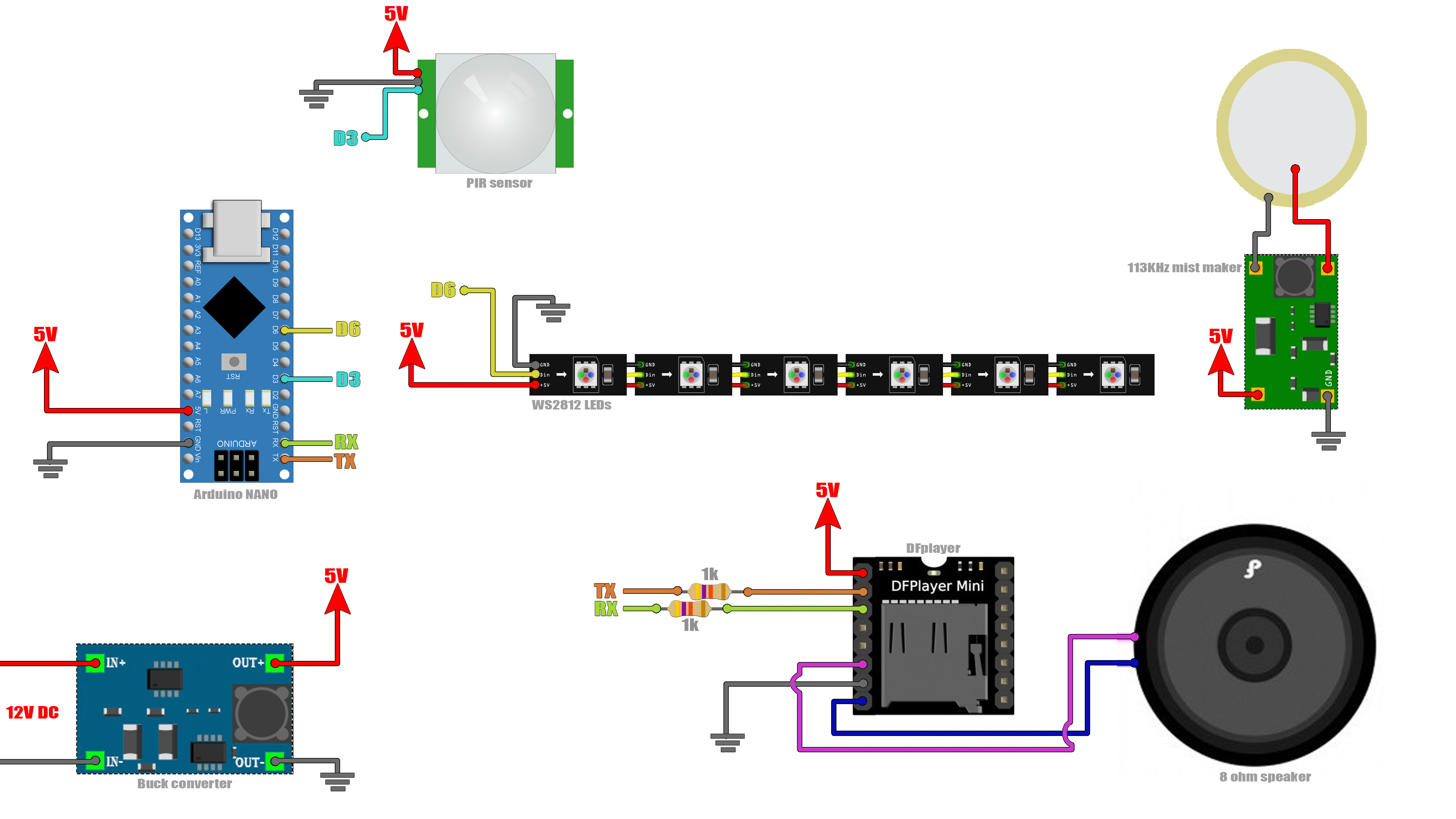 Arduino schematic halloween pumpkin 
