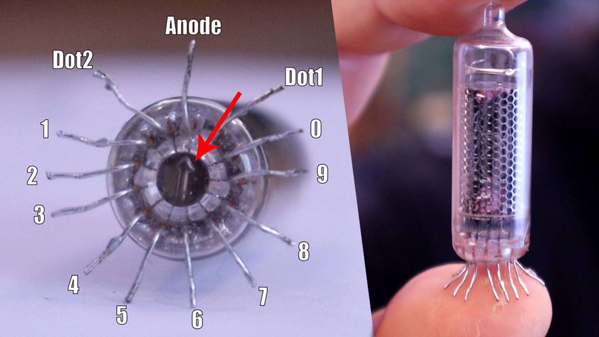 nixie tube IN-16 pins anode connection