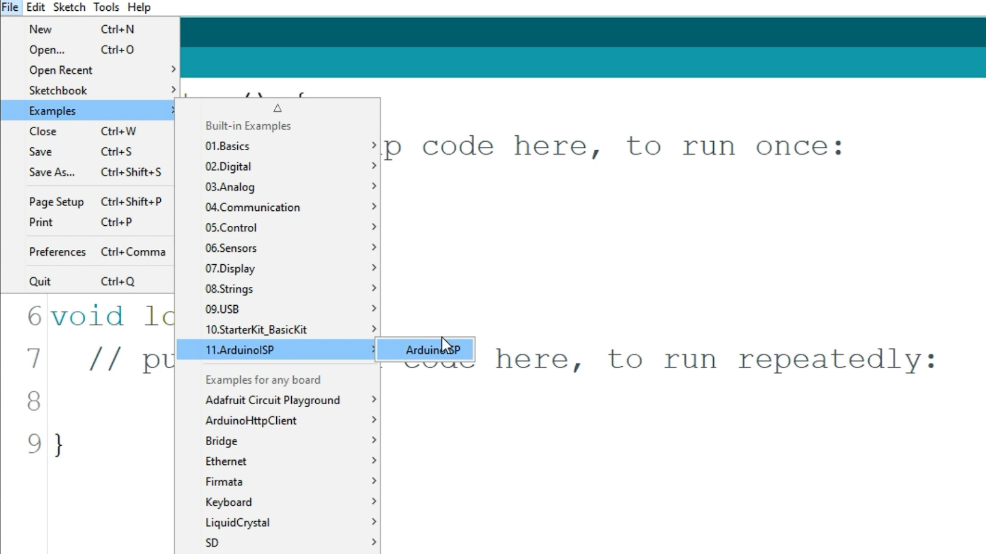 how extract code from Arduino tutorial