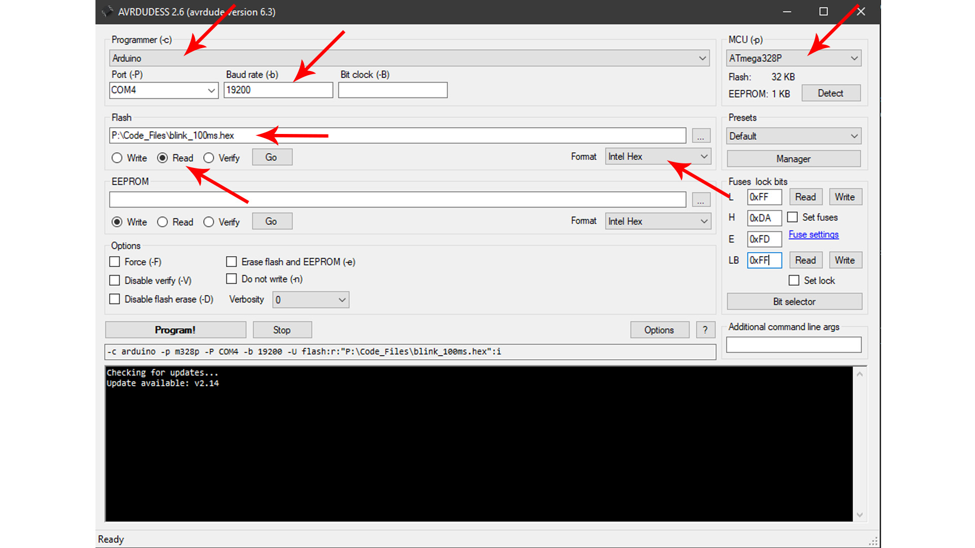 Tutorial arduino extract code hexadecimal Xloader