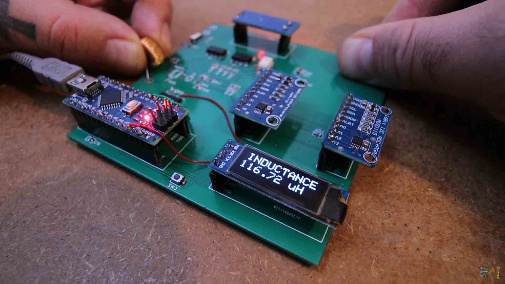 How to measure inductance Arduino ADS1115