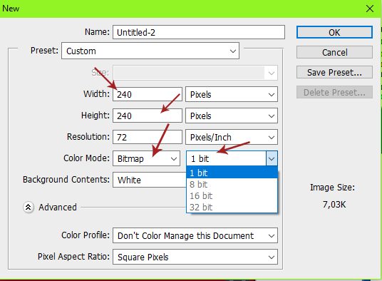 image2LCD converter example