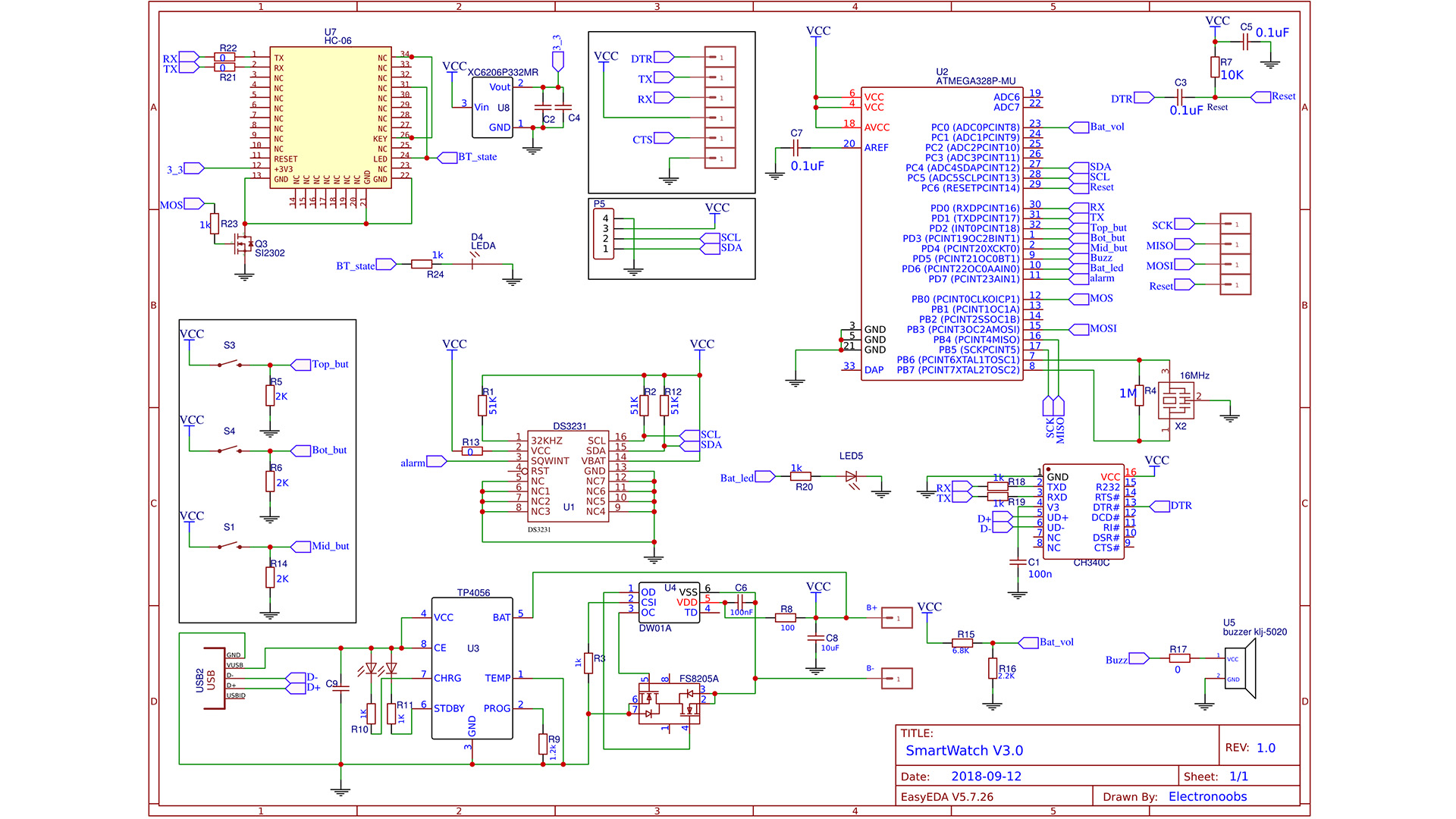 Arduino smartwatch PCB code
