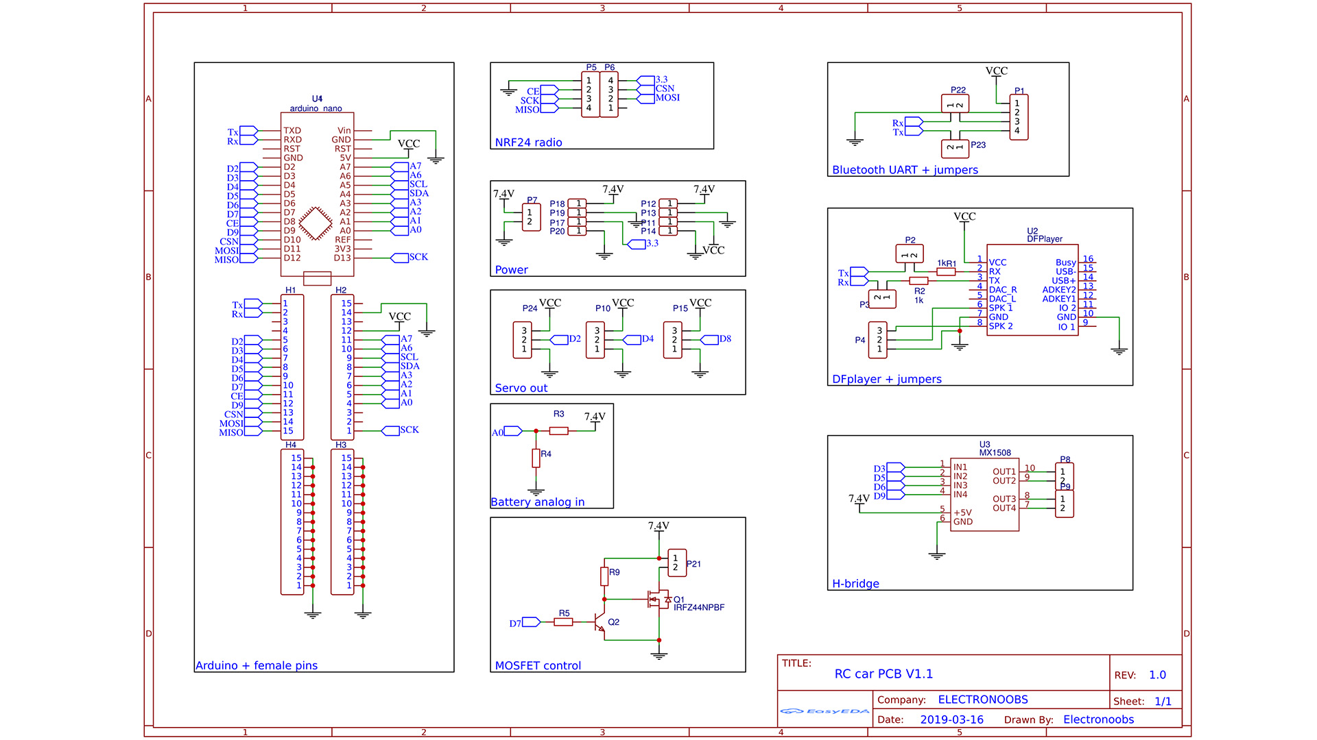 Arduino RC car PCB schematic