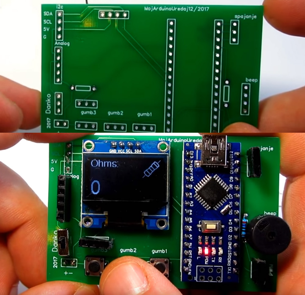 Multidruino multimeter, game console, calculator