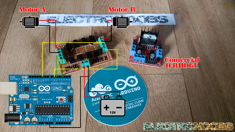 Arduino homemade H bridge test