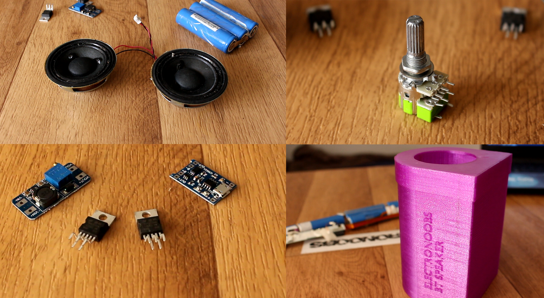 Part list Homemade bluetooth portable DIY speaker 3d printed case