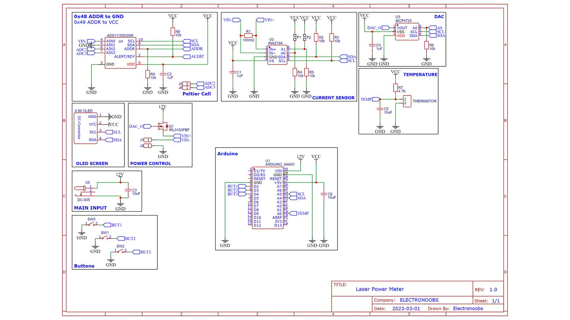  schematic homemade laser power meter