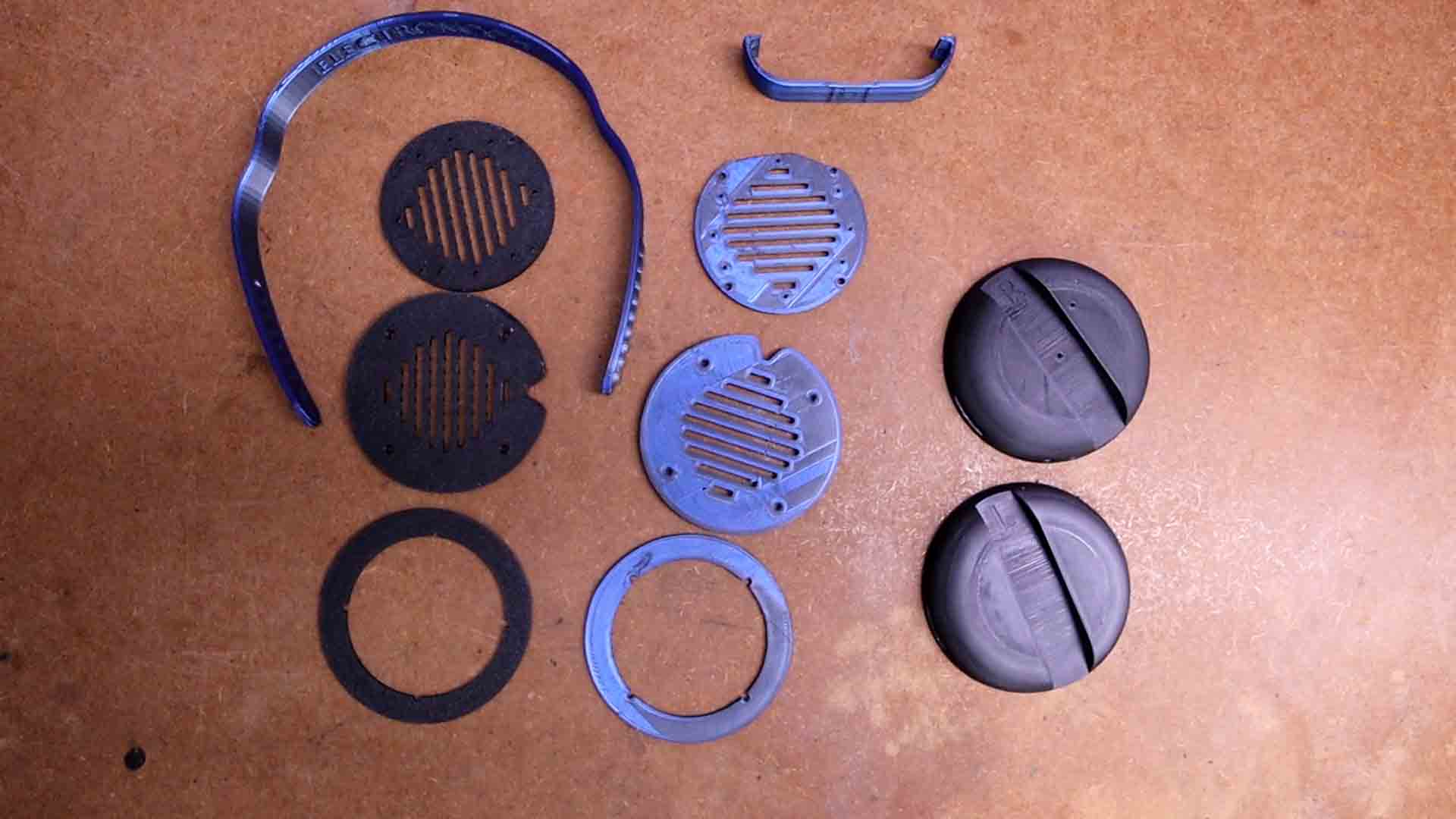 homemade 3D printed headphones