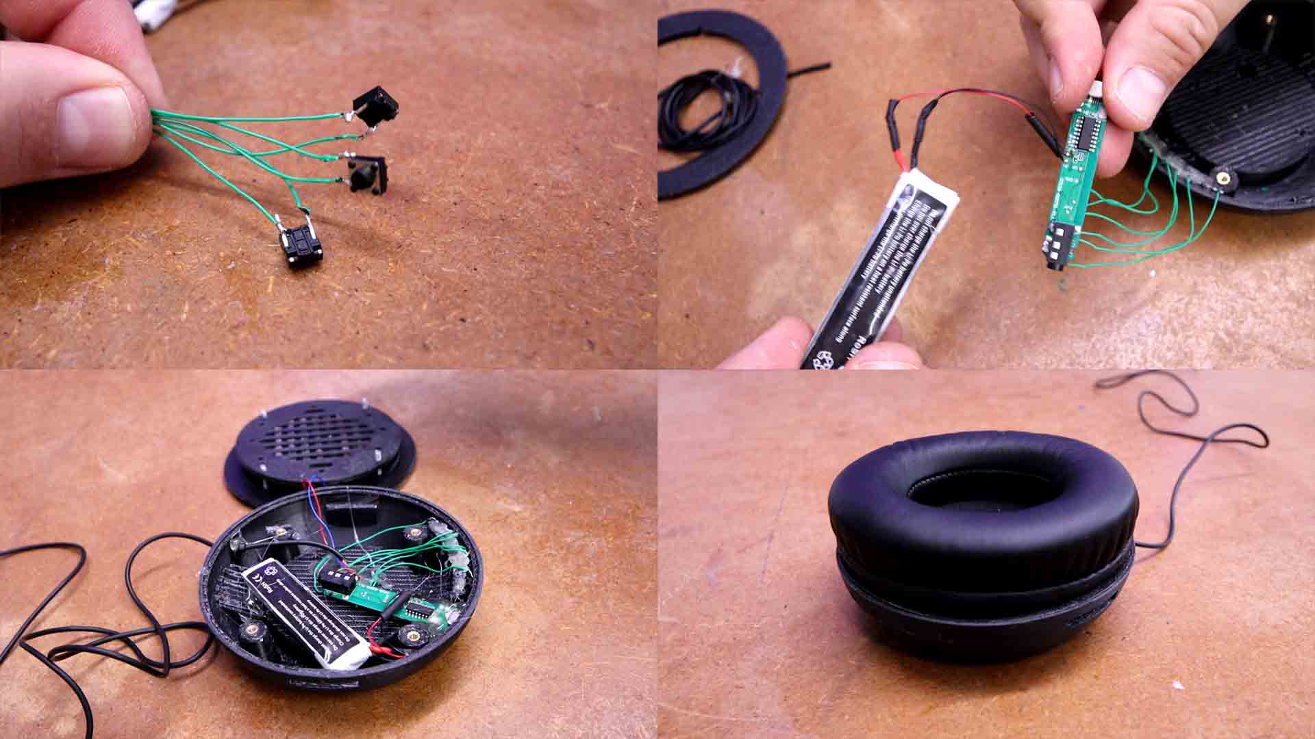 homemade 3D printed headphones