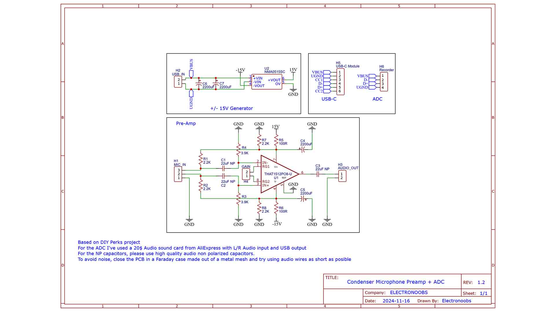 DIY THAT1512 microphone amplifier