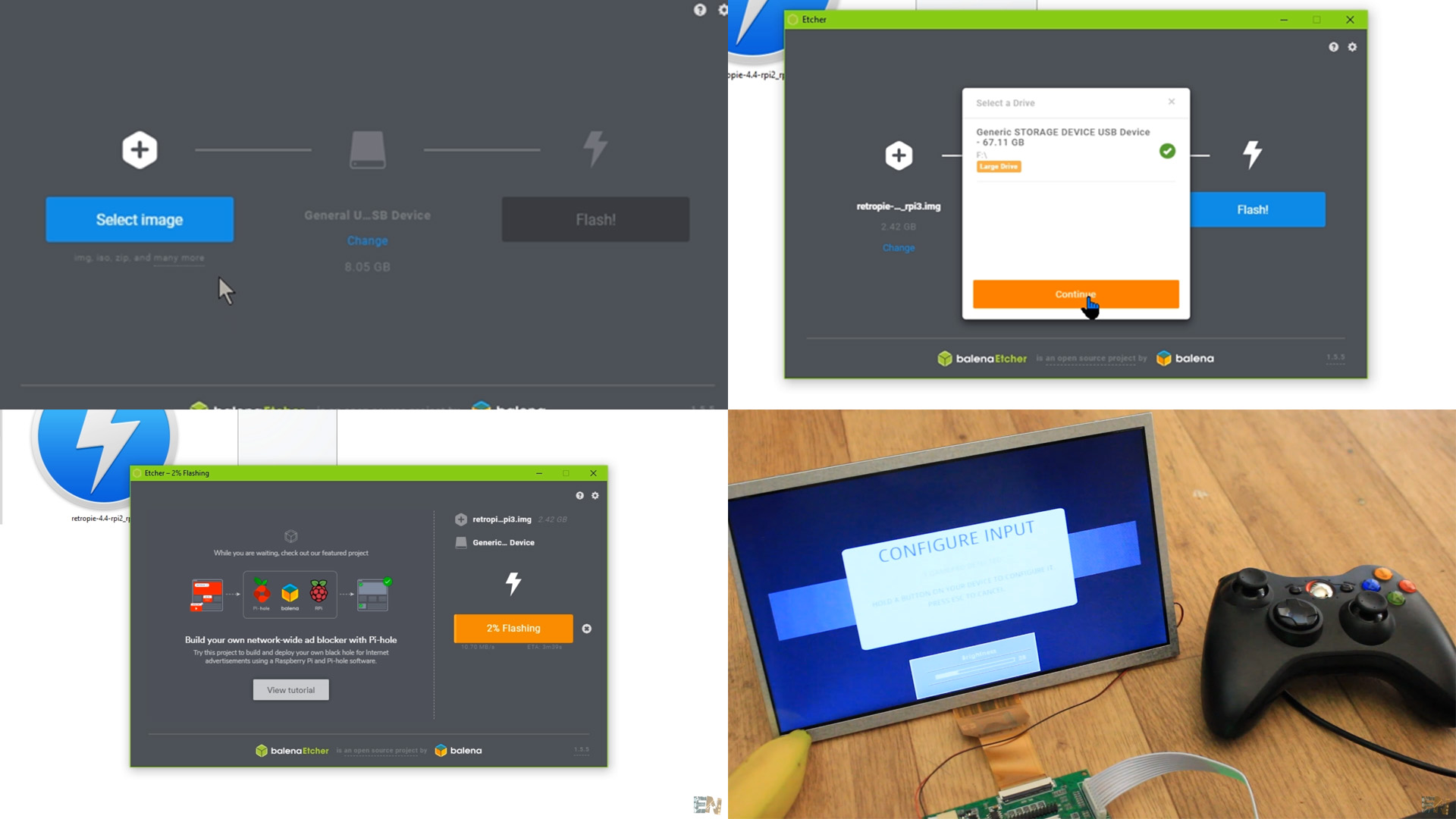 install RETROPIE with etcher