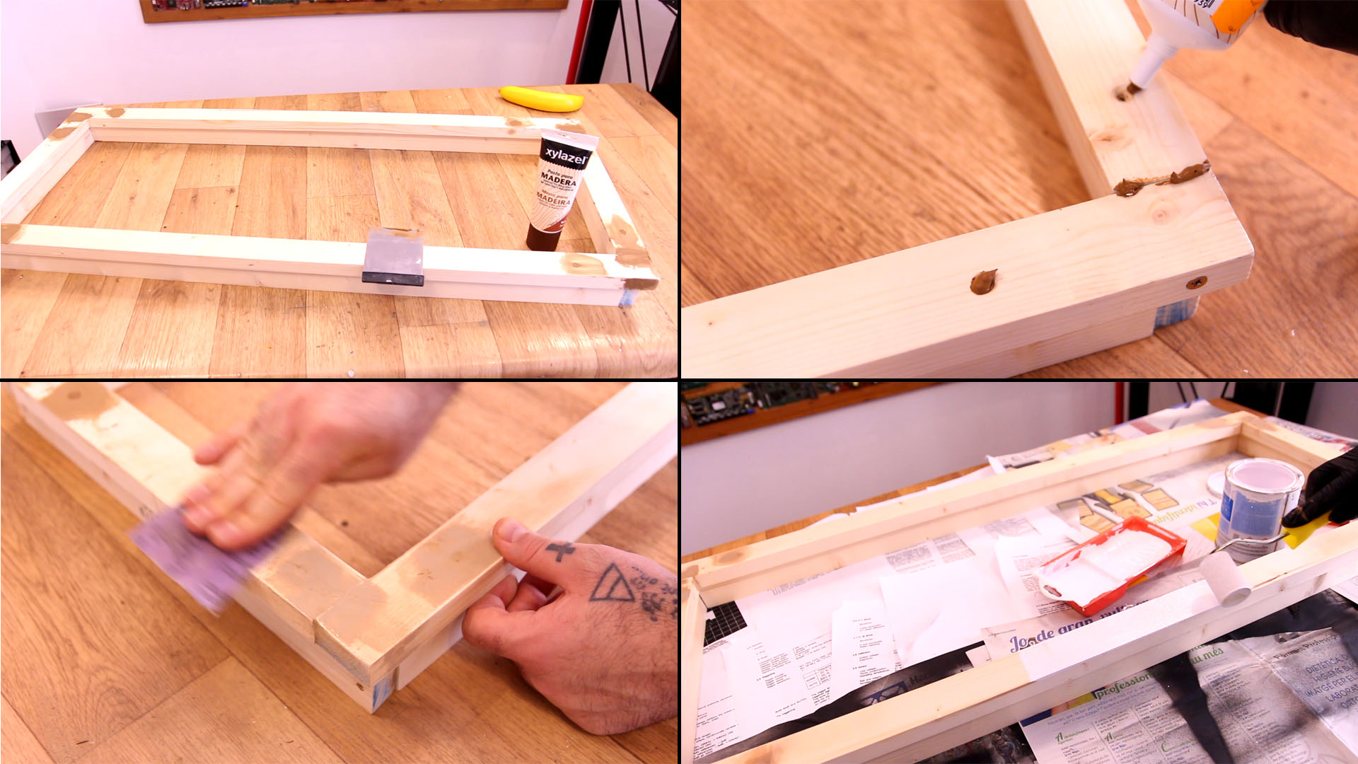 homemade wood mirror frame