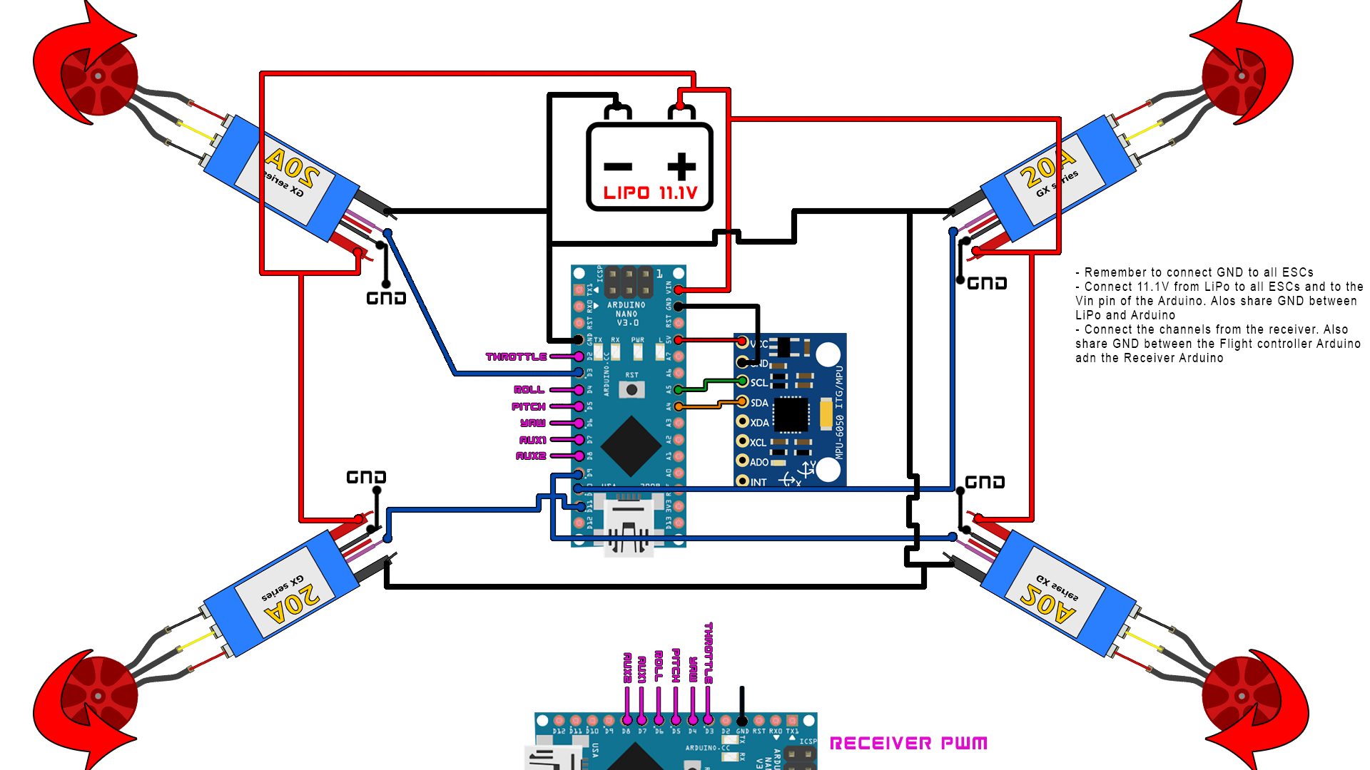 Arduino multiwii flight controller quadcopter gimbal wiring diagram 