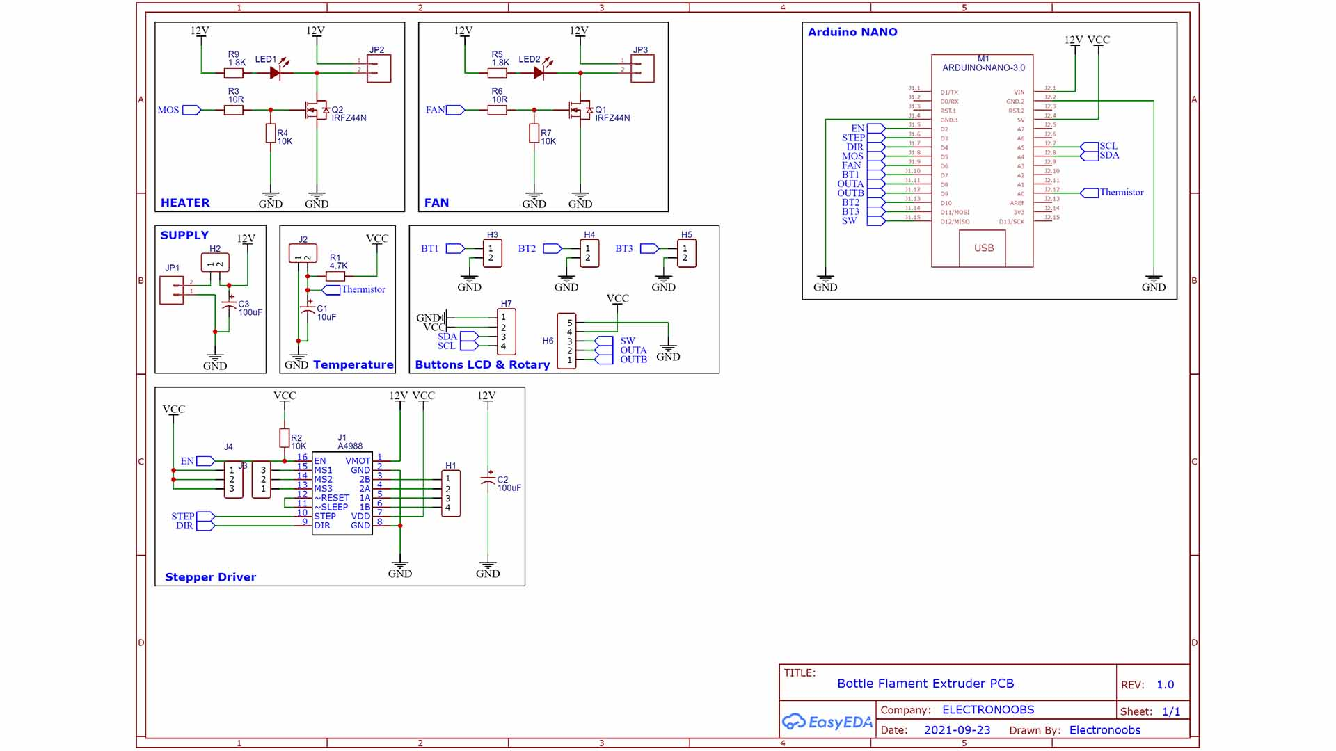 Filament Maker from Bottle PCB (GERBERs Only)