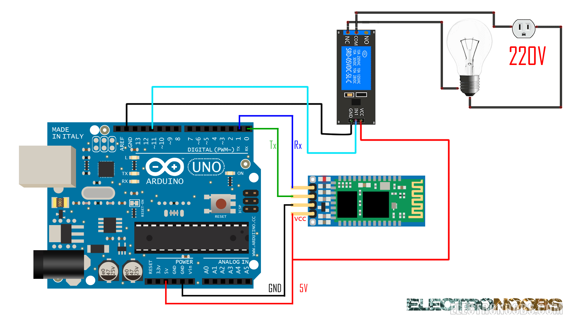 Arduino bluetooth Android Schematic