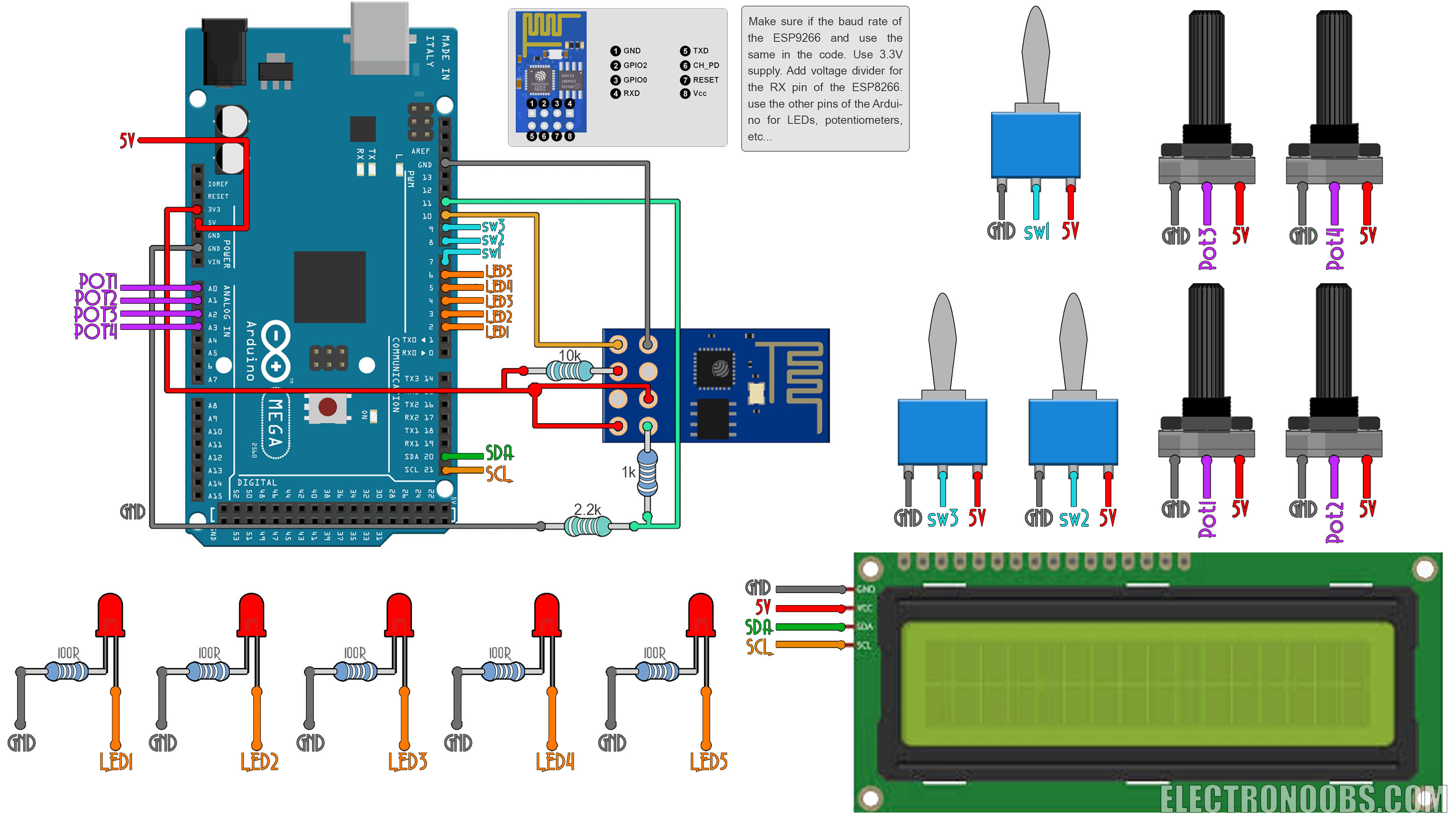 esp8266 IOT Arduino schematic