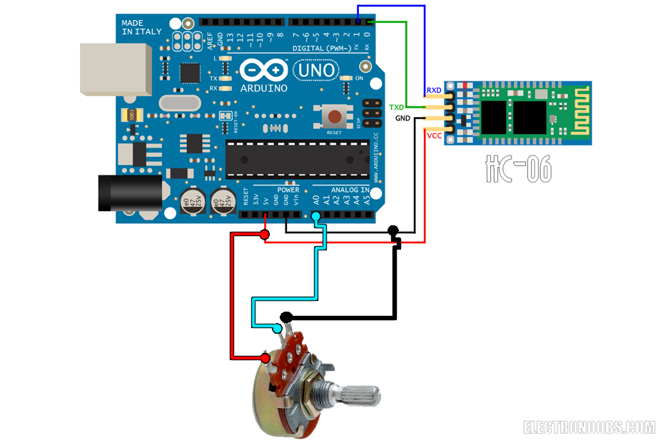 Bluetooth Android Arduino schematic