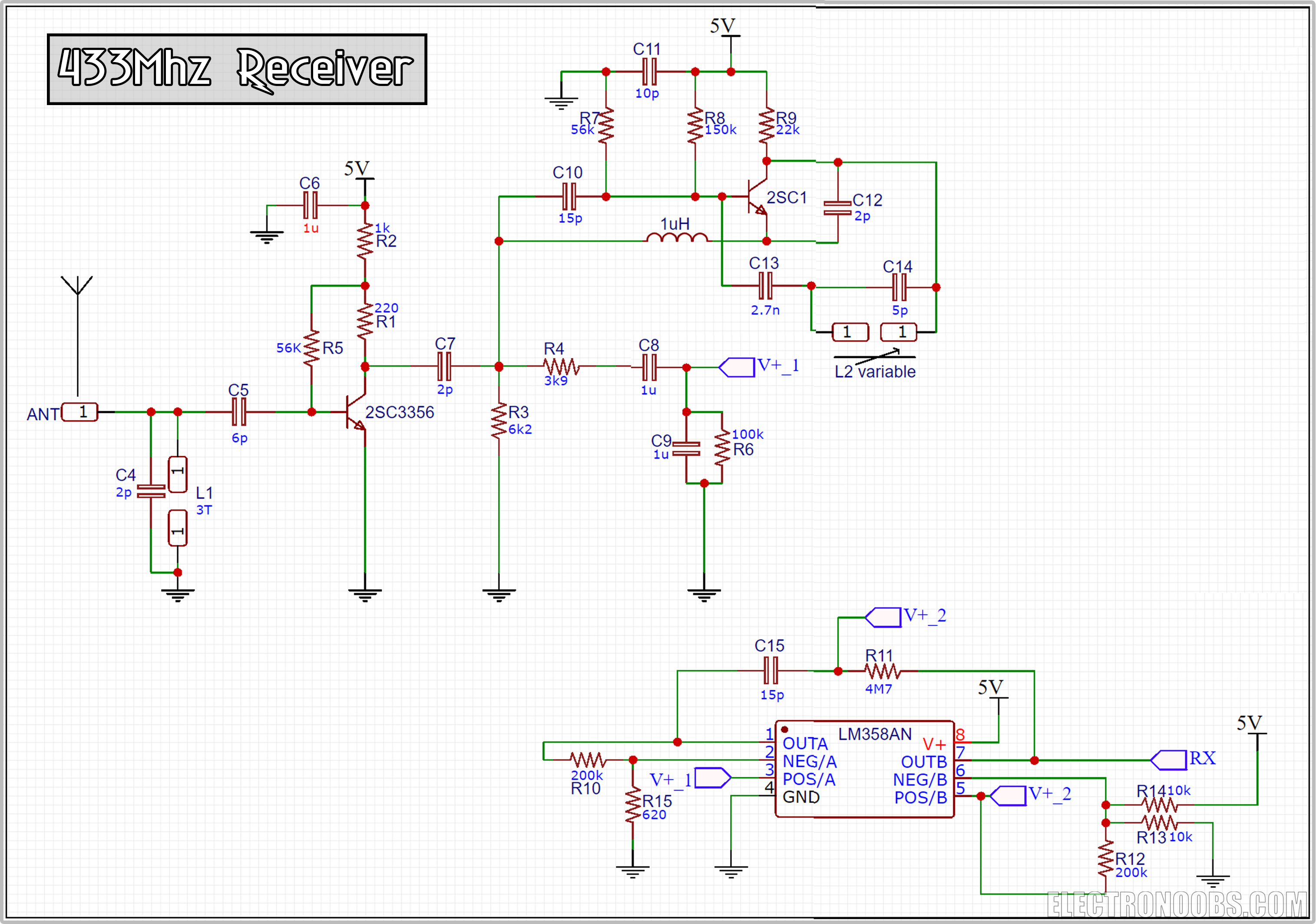 433MHz radio transmitter module schematic circuit